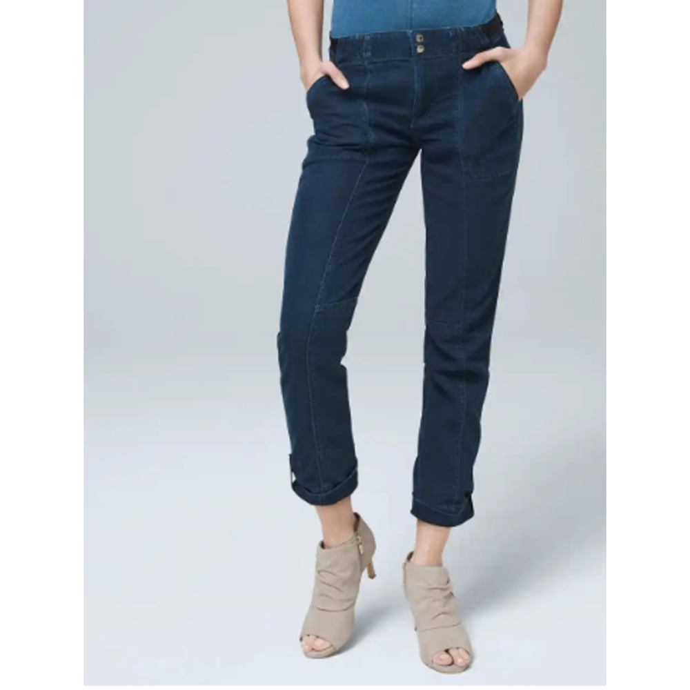 NEW NWT White House Black Market Mid-rise Pret-A-Pedi Dark Straight Crop Size 0